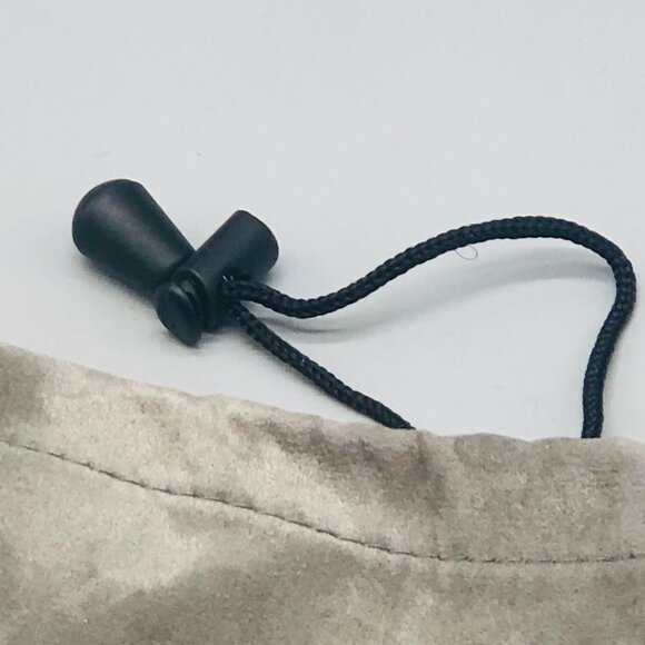 grey suede scrunchy bag silky material on the inside. black tag on side READ - Picture 3 of 4